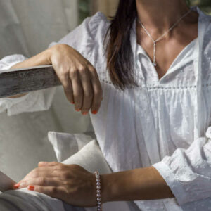 Bracelet enfilage perles d'eau douce roses