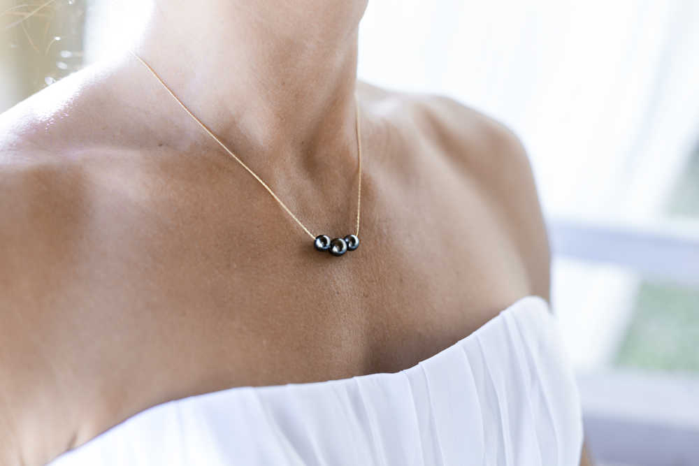 collier trio de perles de Tahiti