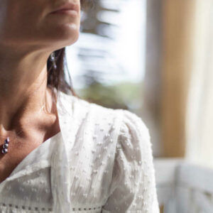 collier câble perles d'eau douce noires