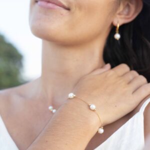 Bracelet femme et ses perles d'eau douce - Blanc