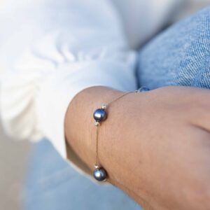 Bracelet femme et ses perles d'eau douce - noir