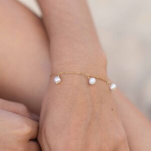 Bracelet Bohème et ses perles d'eau douce - Blanc