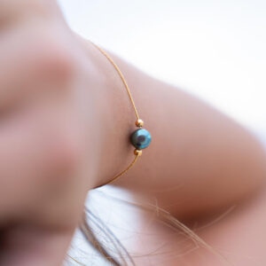 Bracelet femme et sa perle d'eau douce - noir
