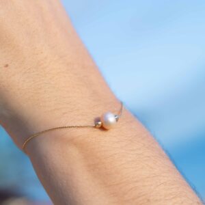 Bracelet femme et sa perle d'eau douce - rose