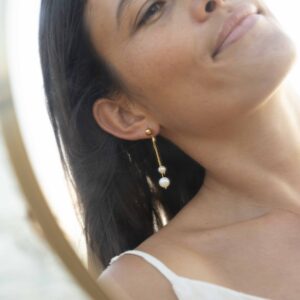 Clous d'oreilles cerises et ses perles d'eau douce