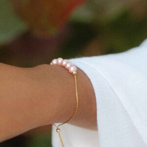 Bracelet Coulissant en Perles d'Eau Douce - rose