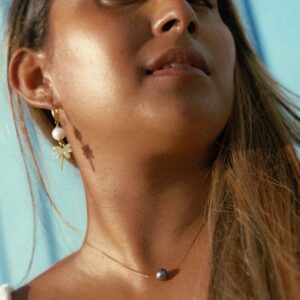 Boucles d'oreilles, perles d'eau douce & pampilles