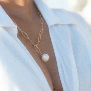 Collier en Perle d'Eau Douce - Blanc